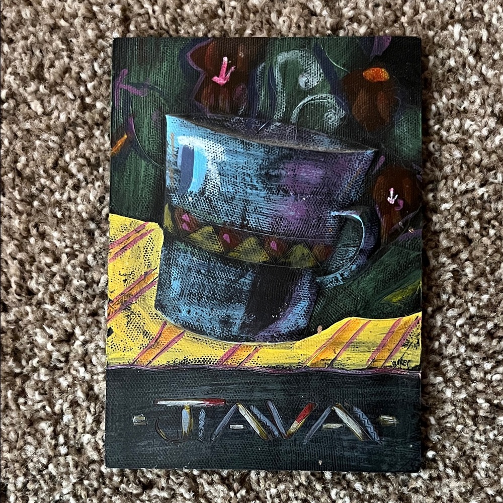 Java Themed decir with Blue and Yellow Accents
